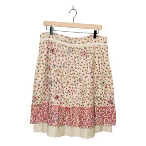 Tribal Floral‎ Embroidered Fairycore Boho Hippie Knee Length Skirt 12